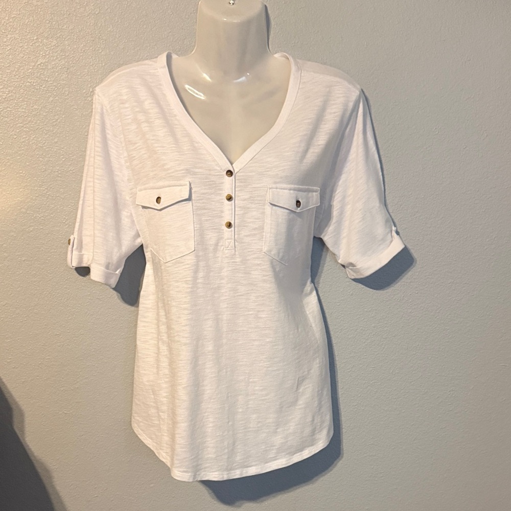 Croft & Barrow Ivory Button Down Blouse
